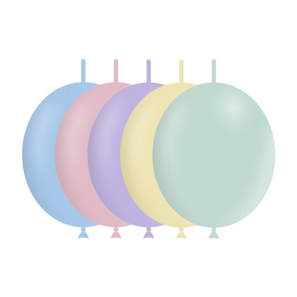 Bunte Knopfballons Pastell 30cm 50 Stück