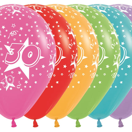 Ballons Nummer 30 Mix 30cm 25Stk