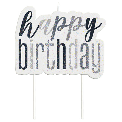 Happy Birthday Kerzenset Glitter Schwarz 13 Stück