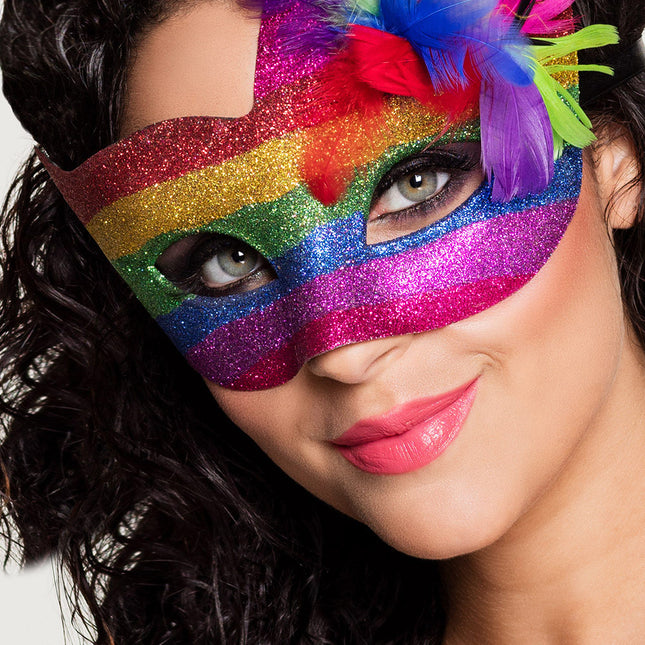 Regenbogen venezianische Augenmaske
