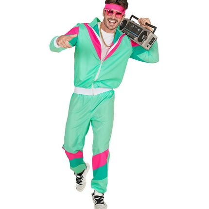 Neon 80S Trainingsanzug Faulty Turquoise