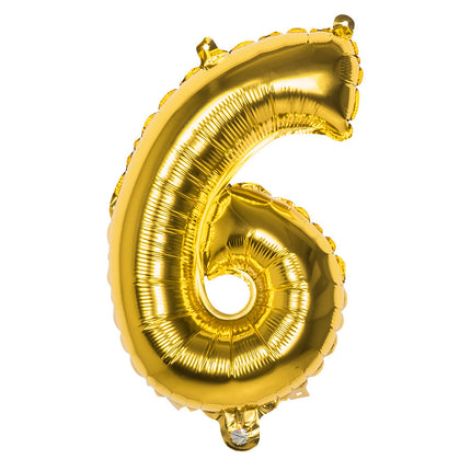 Goldener Zahlenballon 6 Jahre 36cm