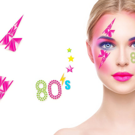Neon 80S Gesicht Aufkleber