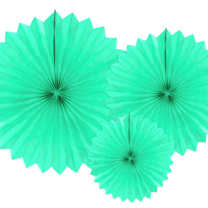 Papierfächer Mintgrün Set 20-40cm 3 Stück
