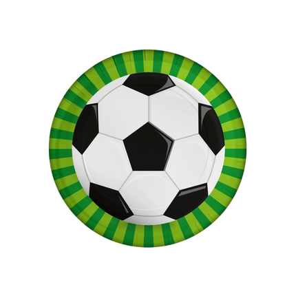 Fußballteller Schwarz Weiß 23cm 8Stk