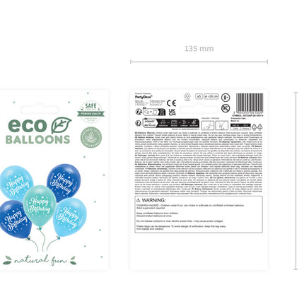 Happy Birthday Ballons Blau 26cm 5Stk