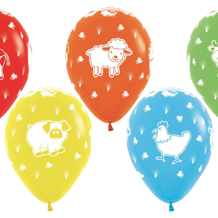 Ballons Bauernhof Tiere Mix 30cm 25Stk