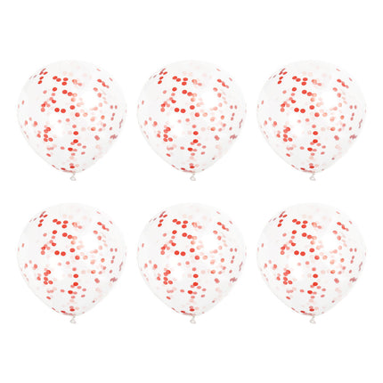 Konfetti Ballons Rot 40cm 6Stk