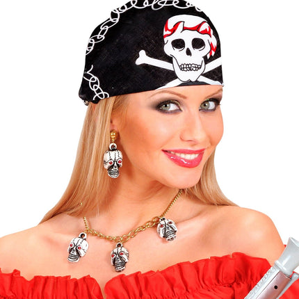 Schwarzes und weißes Piratenbandana