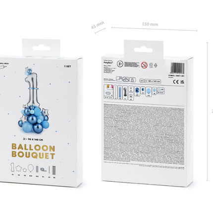 Luftballons Set 1 Jahr Blau 1.4m
