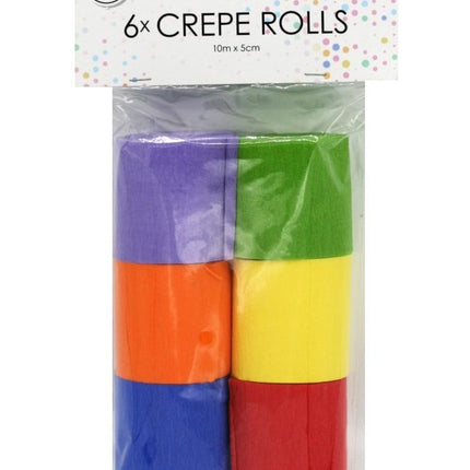 Krepp-Papierrollen Bunt 6 Stk.