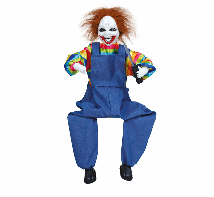 Halloween Puppe Clown mit Licht und Sound 70cm