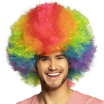 Bunte Perücke Afro Clown