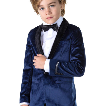 Dunkelblauer Samtblazer Junge <tc>OppoSuits</tc>