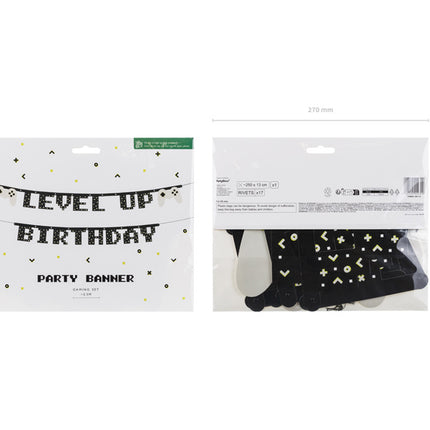 Gaming Party Banner Level Up Geburtstag 2.5m