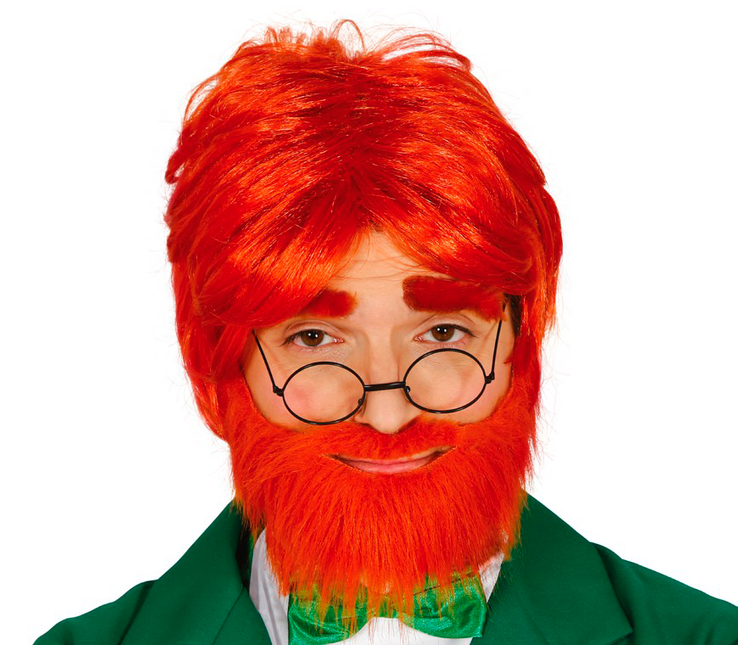 Perücke Bart Rot