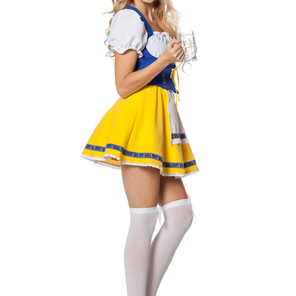 Dirndlkleid Oktoberfest Gelb Blau