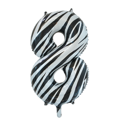 Folienballon Figur 8 Zebra XL 86cm leer
