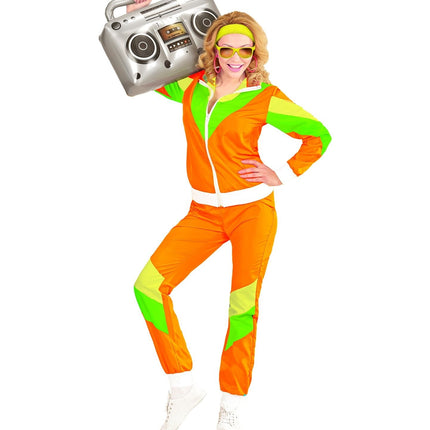 Neon 80S Trainingsanzug Faulty Grün Orange