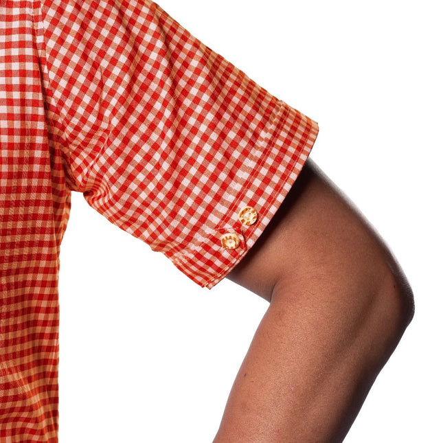 Oktoberfest Bluse Orange Herren Kurzarm