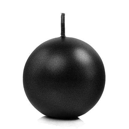 Globuskerzen Schwarz Metallic 6cm 10Stück