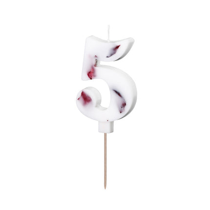 5 Jahr Kerze Blütenblätter 8cm