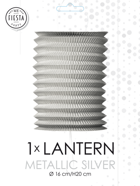 Silberner Lampion Metallic 16cm