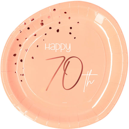 Teller 70 Jahre Rose Gold 23cm 8Stk