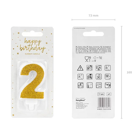 2 Jahre Kerze Glitter