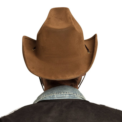 Cowboyhut Utah Kunstleder Braun 43cm