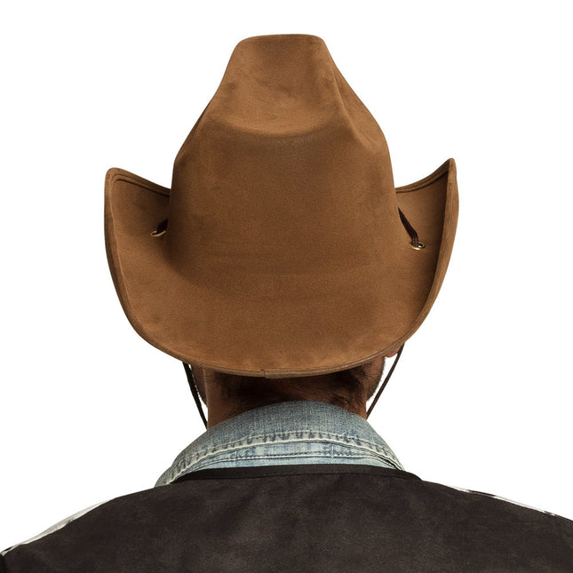Cowboyhut Utah Kunstleder Braun 43cm