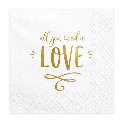 Servietten All You Need Is Love 33cm 20Stück