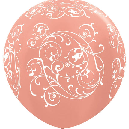 Ballons Filigran Metallisch Rose Gold 91cm 2Stk