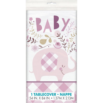 Baby Elefant Tischtuch Hellrosa 2,13m