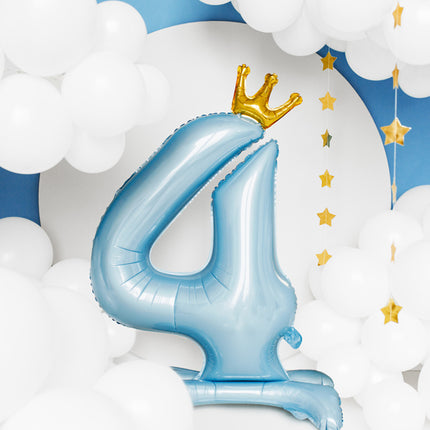 Folienballon Figur 4 Hellblau Standard Leer 84cm