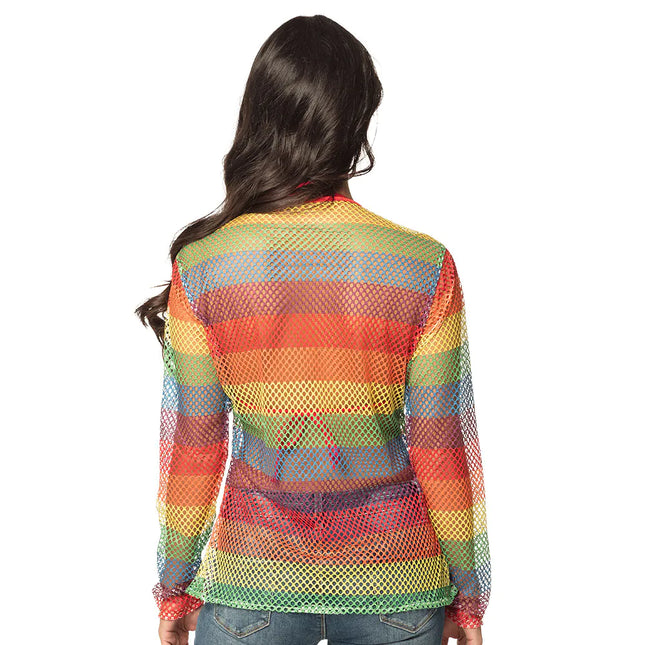 Fischnetz Top Damen Regenbogen