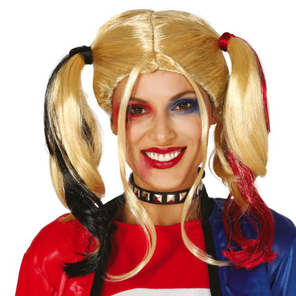 Halloween Perücke Harley Quinn