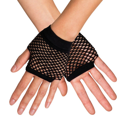 Handschuhe Fischnetz Schwarz Kurz