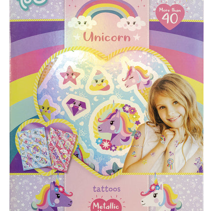 Einhorn Fake Tattoos Metallisch