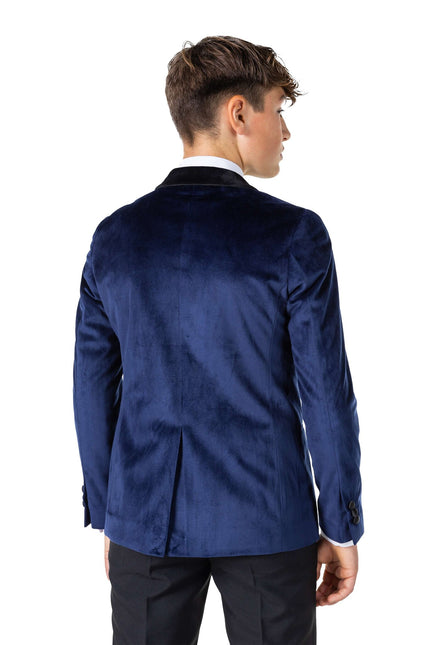Dunkelblauer Samtblazer Junge Teen <tc>OppoSuits</tc>