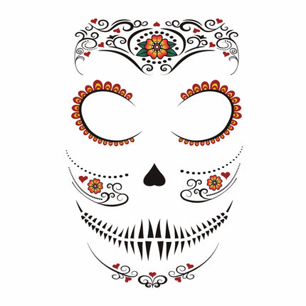 Dia De Los Muertos Gesichtsaufkleber 30x14 cm