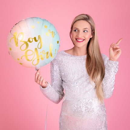 Heliumballon Junge oder Mädchen leer 35cm