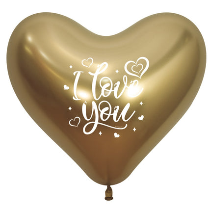Ballons Herz I Love You Reflex 35cm 12 Stk.