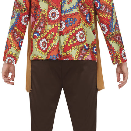 Hippie 60S Kostüm Bunte Männer mit brauner Weste