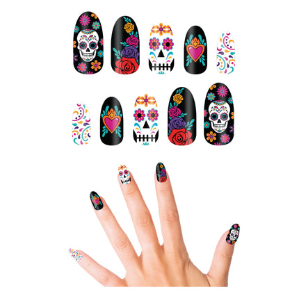 Dia De Los Muertos Falsche Nägel 10 Stk.