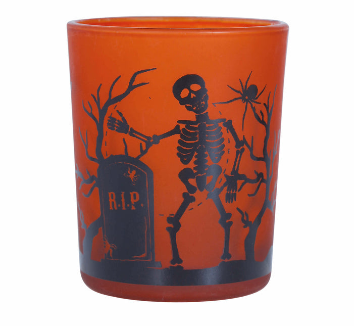 Orangefarbene Halloween-Tassen Happy Halloween