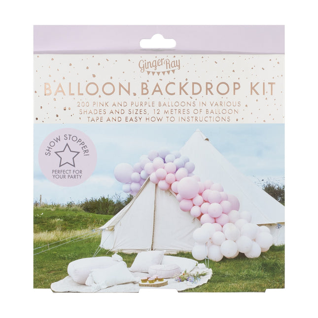 Lila Rosa Ballonbogen XL DIY Set