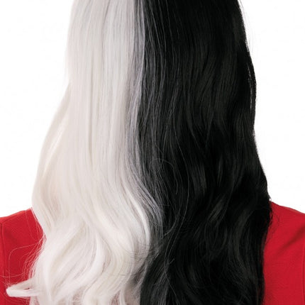 Perücke Selena Lang Mit Locken Schwarz Und Weiß