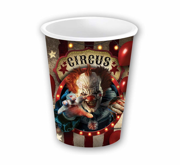Halloween Becher Clown 240ml 6 Stk.