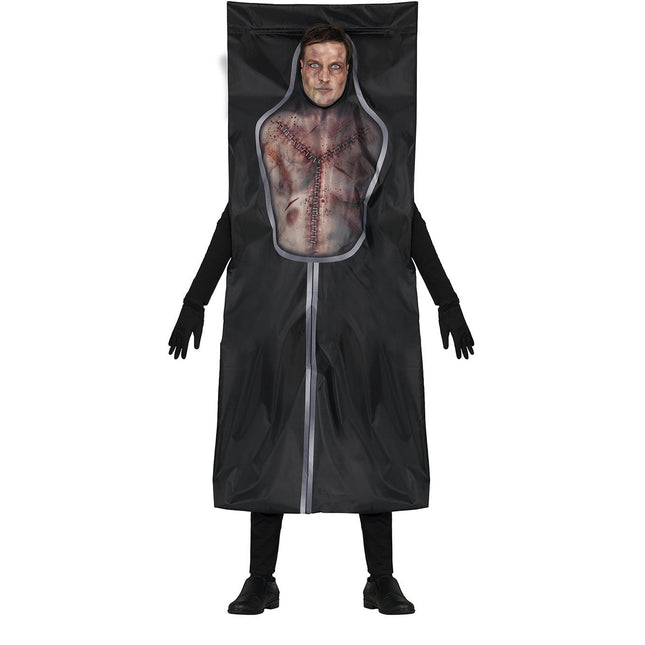 Leichensack Halloween Kostüm schwarz L